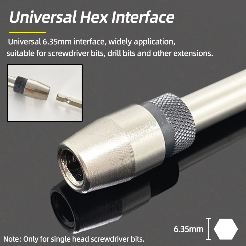 Size Extension 1/4 Hex Screw Socket Holder Adapter Magnetic