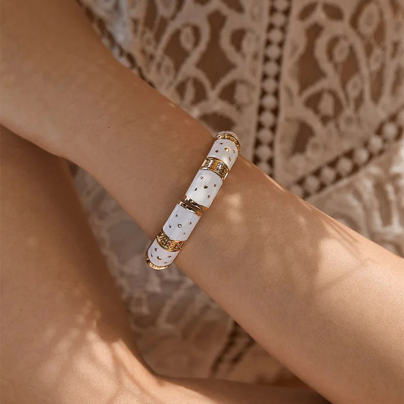 Bracelet Vintage émaillé Signé - Occasion, Pièce Unique Française