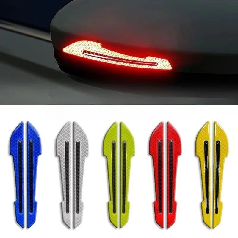 Warning Mirror Sticker 2pcs/set Universal Car Rearview Mirror Reflective Sticker Safety ...