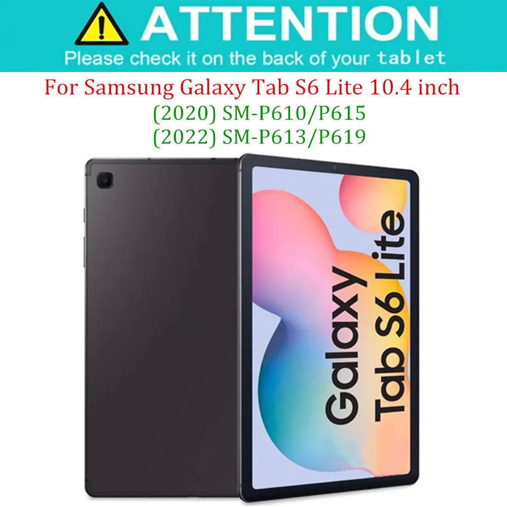 삼성 갤럭시 탭 S6 라이트 10.4 2020 2022 SM-P610 P615 P613 P619 자기 터치 패드 키보드 케이스 펜 홀더 스마트 커버