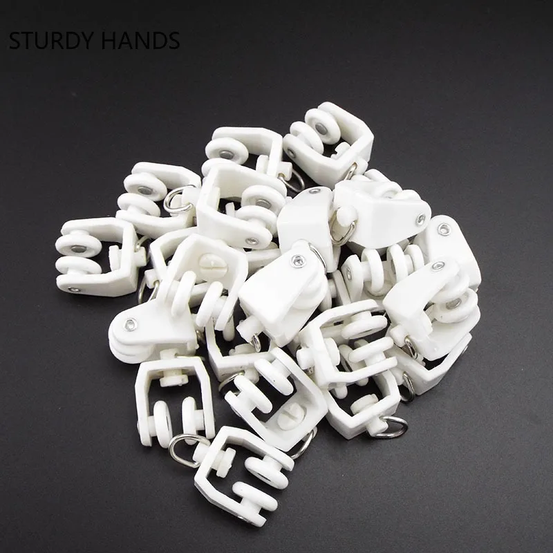 Flexible Curtain Track Wheel Carrier Rollers Straight Curved Track Hanging Pulley 10pcs Home Hardware Accessories