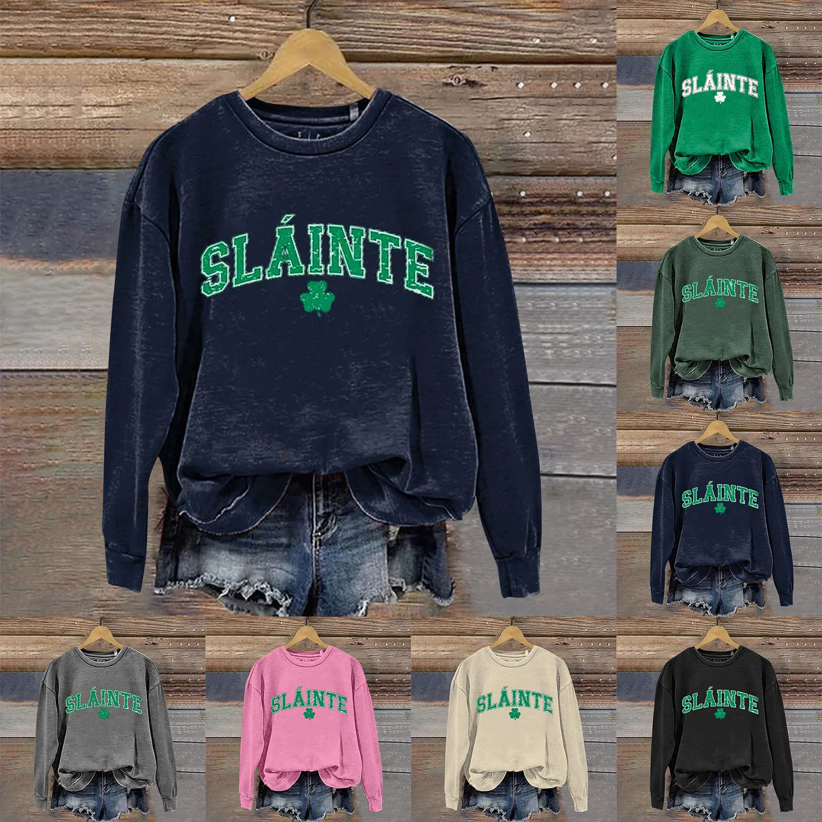 

Women's Round Neck Tops Cotton Women's Casual Fashion-forward Long Sleeve O Neck Pullover Minimalist High-Quality