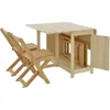 Solid Wood Folding Dining Table and Chair Set with Storage – Foldable Dining Table, Small Drop Leaf Kitchen Table 3