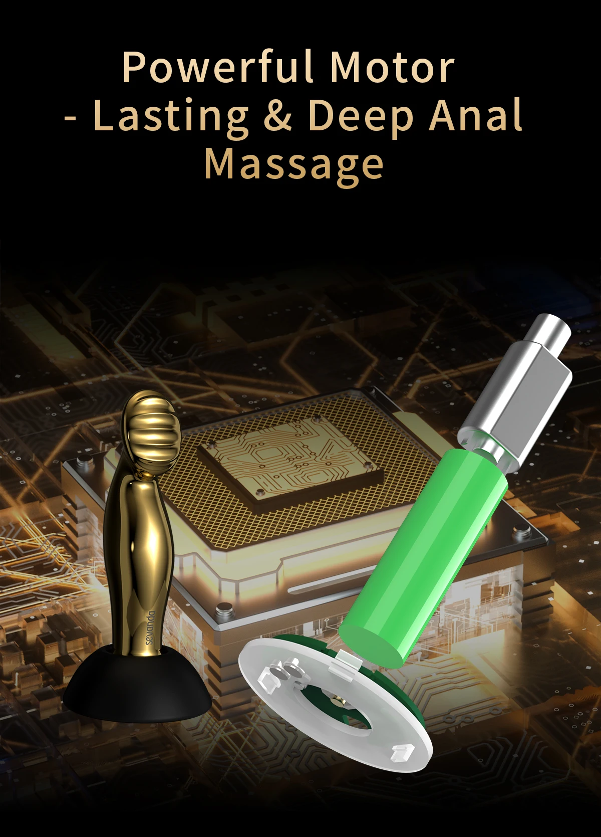 Plug Anal Vibratório Dourado Buttplug Massager