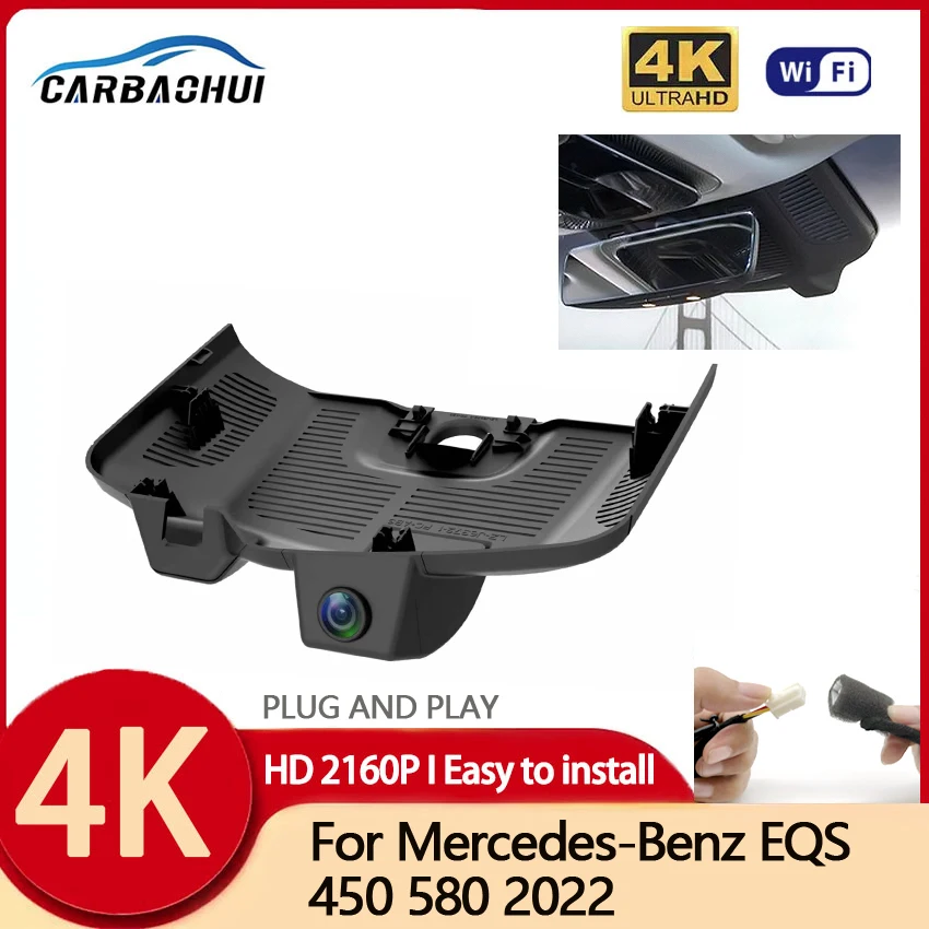 

Car DVR 4K HD 2160P Plug and Play Dash Cam Camera WIFI Video Recorder For Mercedes-Benz EQS 450 580 2022,Wireless DashCam