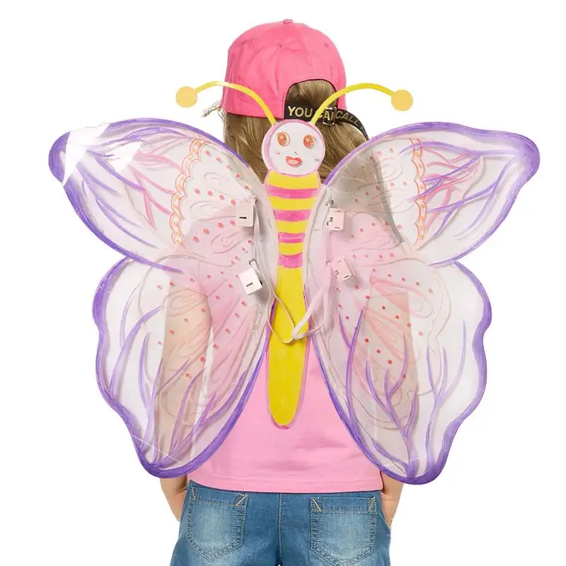 

Child Light Up Butterfly Wings LED Flashing Light Fairy Butterfly Wing Toys Halloween Costume Sparkle Angel Wings Role Play