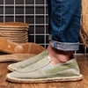 Mens Flax Espadrille Loafers Slip-On Comfort Shoes with Round Toe Fashion Women Canvas Walking Shoes Casual Fisherman Driving 6