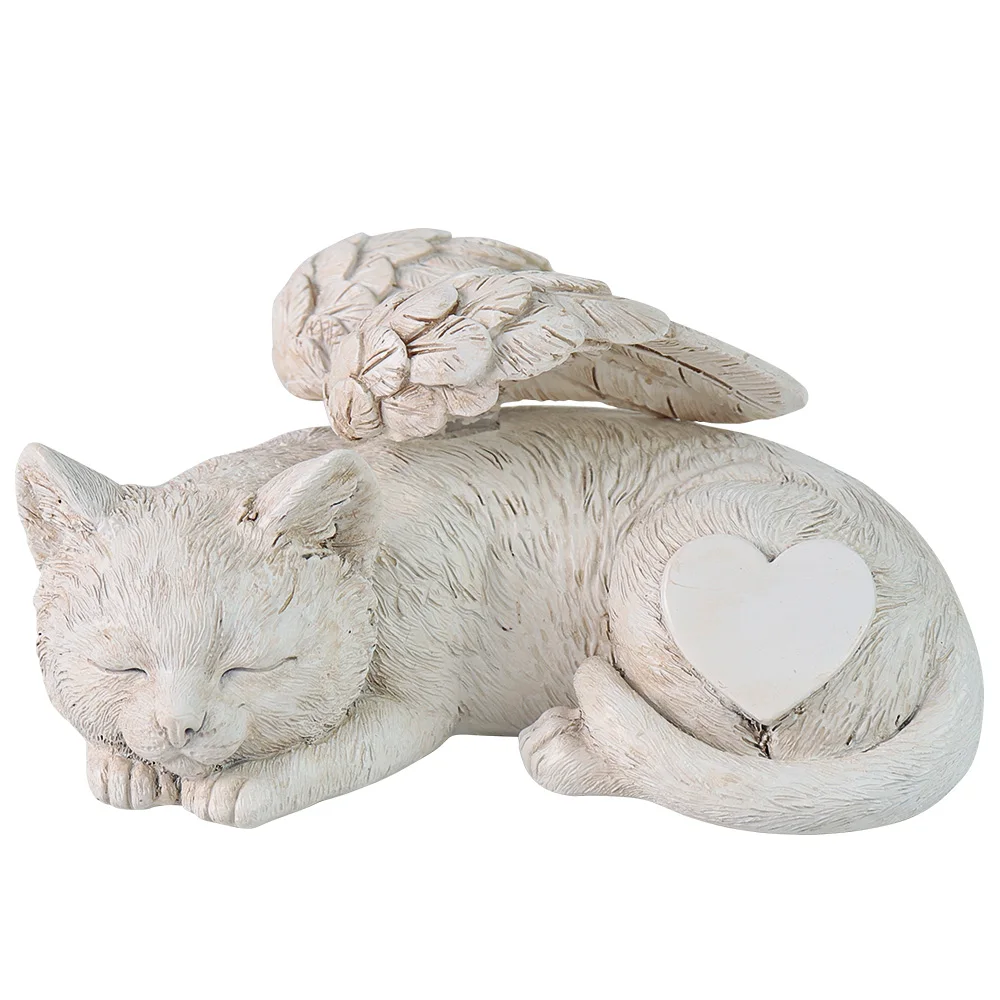 Personalized Sleep Cat Garden Statue, Cat Angel Pet Memorial Grave Marker Tribute Statue,&ensp;&ensp;Headstones for Cats