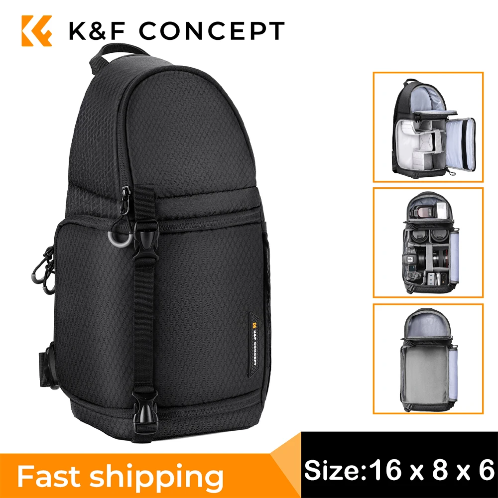 K & F 컨셉 카메라 슬링 백, 크로스 바디 백, 방수 카메라 숄더 배낭, DSLR/SLR 카메라 케이스, 사진 가방