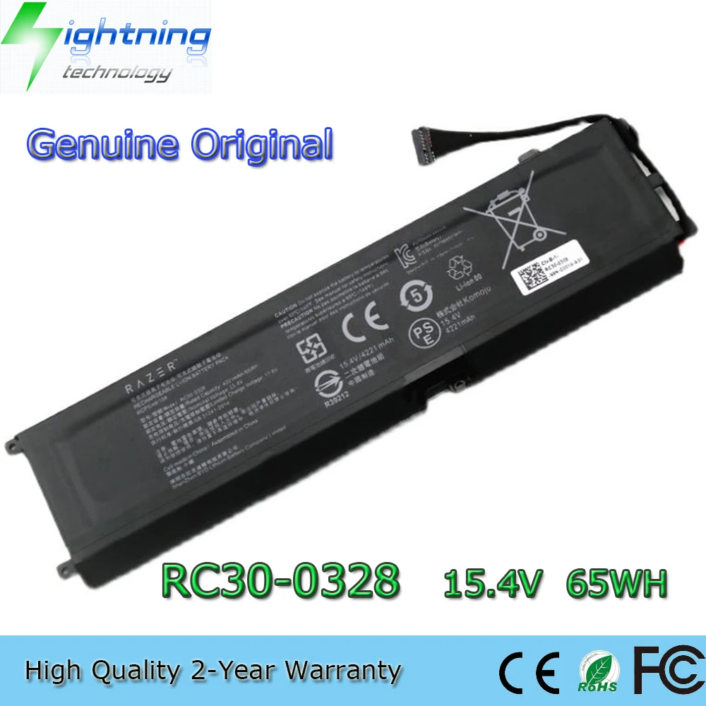 

New Genuine Original RC30-0328 15.4V 65Wh Laptop Battery for Razer Blade15 2020 RZ09-0328 4ICP5/46/108 RZ09-03304x