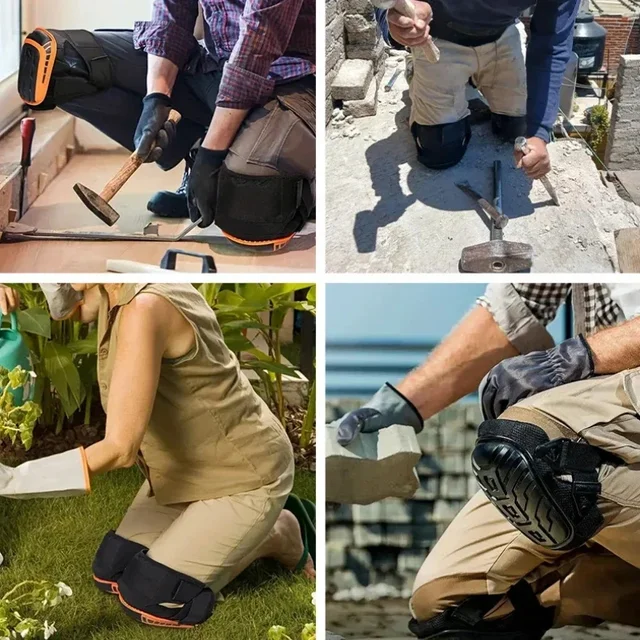 2PCS Knee Pads for Work-Heavy Duty Support Kneepads with Gel Cushion and Anti-Slip Straps for Construction, Flooring, Gardening 2