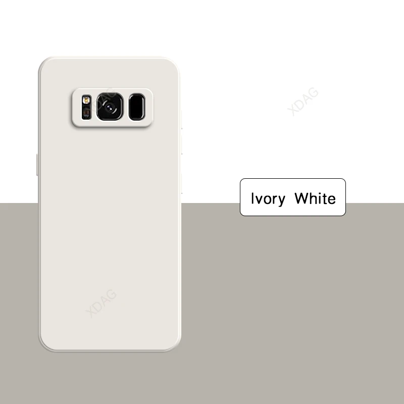 Candy Color Square Liquid Silicone Phone Case with Lens Protection - Soft and High Quality Design
