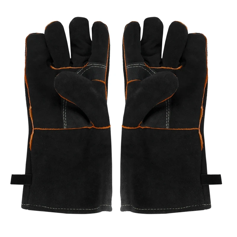 

Extreme Heat&Fire Resistant Gloves Leather With Stitching,Mitts Perfect For Fireplace,Stove,Oven,Grill,Welding,Bbq,Mig,Pot Holde