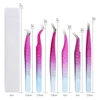 Gemerry Tweezers For Eyelash Extension Colorful Stainless Steel High Precision Lashes Tweezers Individual Volume Makeup Tools 6
