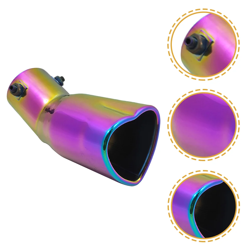 Cars Exhaust Tips Exterior Accessories for Women Heart Shaped Muffler Stainless Steel Heart-shaped Trailer Door Bumper Truck