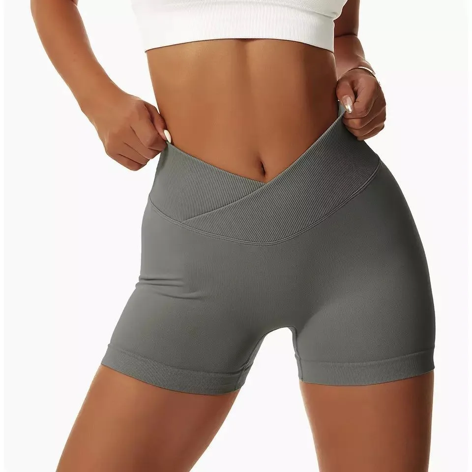 Yoga Impact Shorts Women Scrunch Bum Gym Shorts Low Waist Seamless Yoga Workout Biker Short Stretch Fitness Short Pants