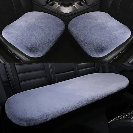 thumbnail image 1 of Cojín de coche de invierno de felpa cálido para un solo asiento, cojín cuadrado con ribete gratuito, funda de asiento cálida, 1 of 4