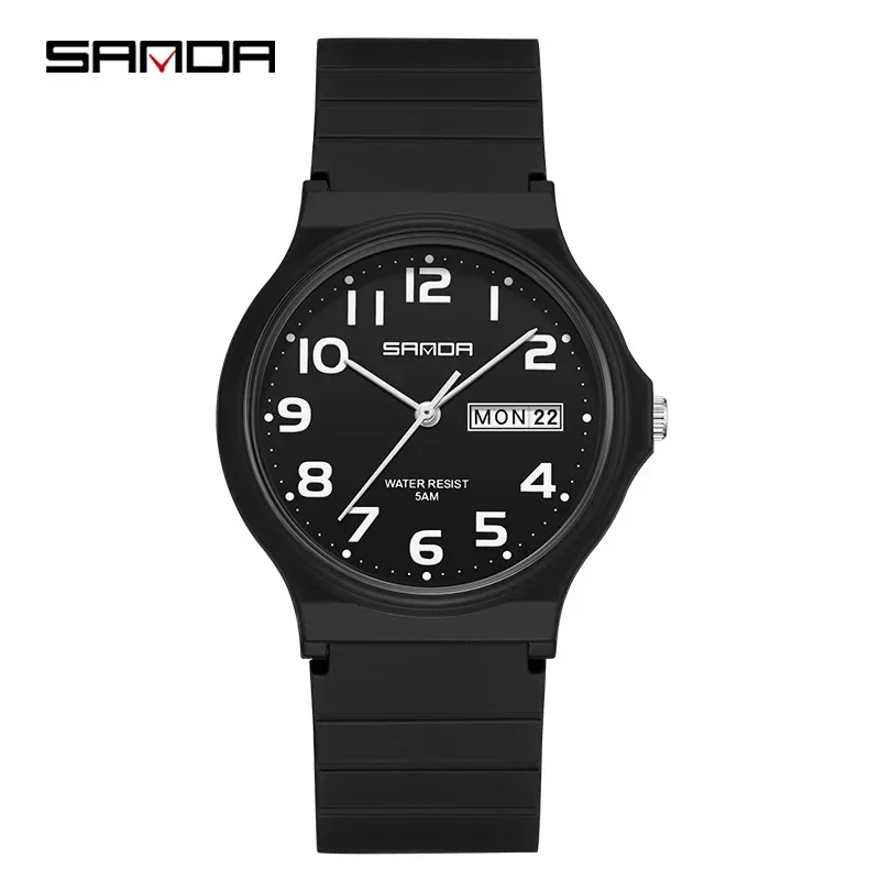 SANDA 9072   Students Watches New Design Soft TPU Strap Water Resistant Quartz Movement Outdoor Sports Analog Wrist Watch 6
