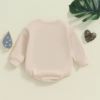 2024-05-08 Lioraitiin Baby Girls Boys Autumn Romper Long Sleeve Crewneck Tractor Embroidery Casual Playsuit 2