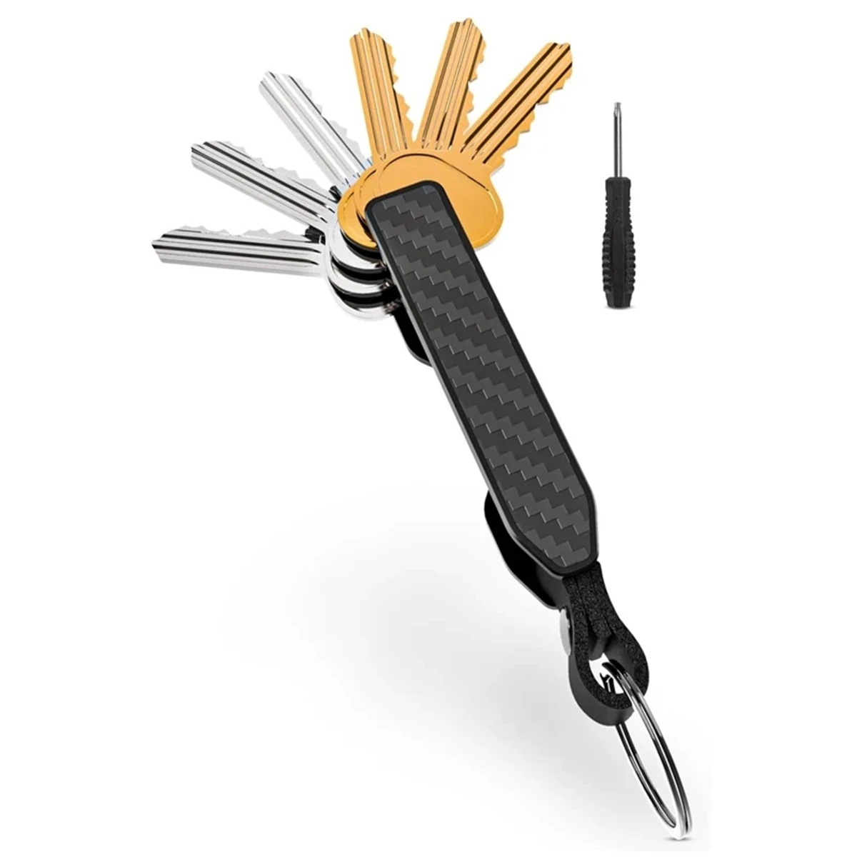 Aluminum Key Organizer up to 6 Keys, Car Keychain, Ring Holder, Keyring, Belt Key Holder, Minimalist Smart Chain Keyrings, key case, key holder, key organizer, key protector