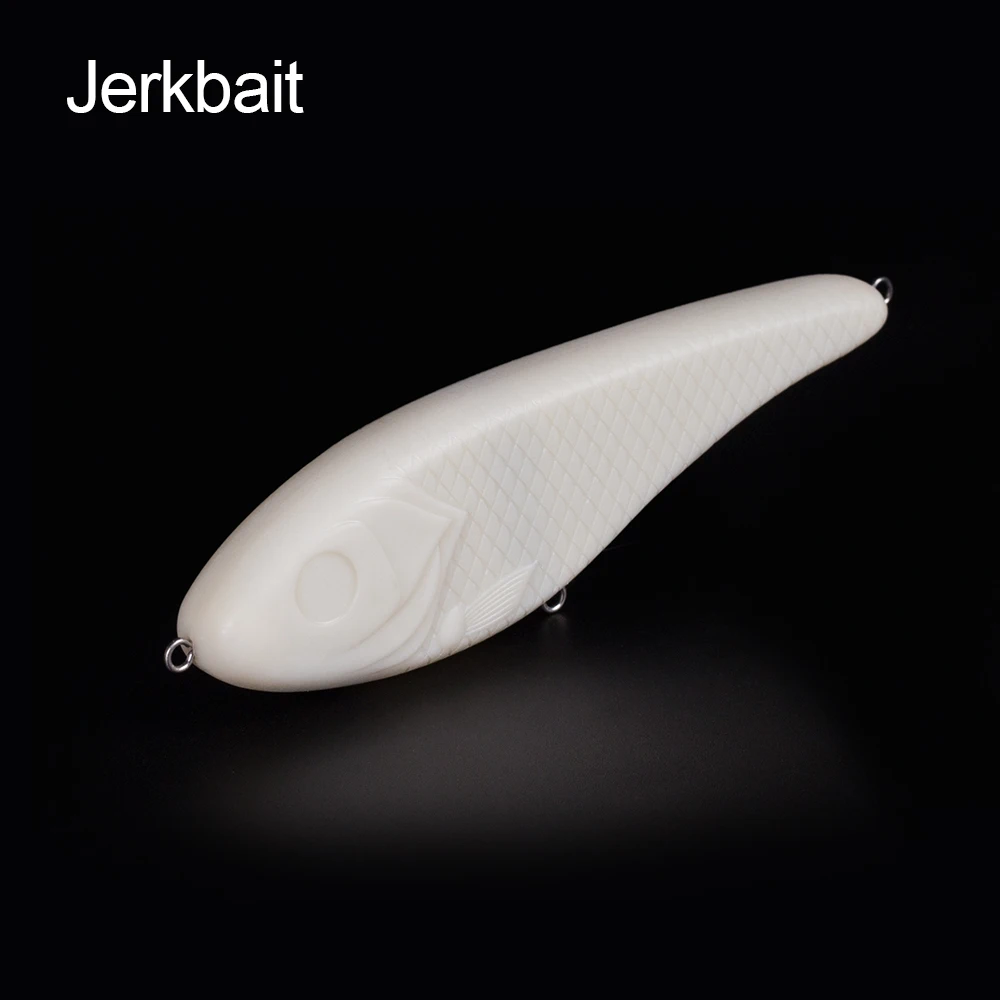 WLure 10 Pack Blank Unpainted Minnow Crankbaits - V5 Topwater Lipless Jerkbait Lures, 3 3/4 Inch - View #7
