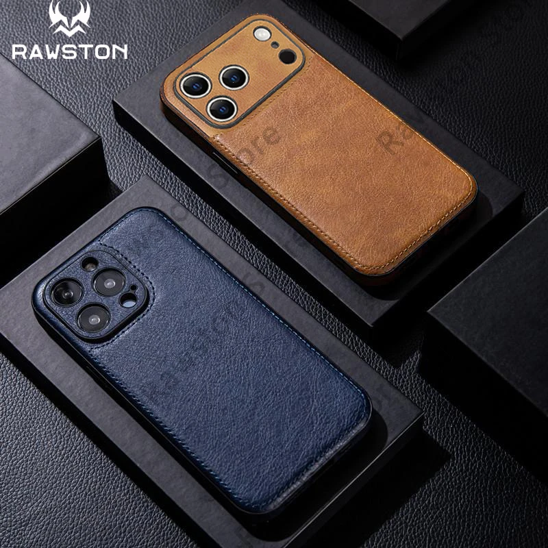 Sleek Leather Case with Lens Protection – Premium Phone Cover Coque