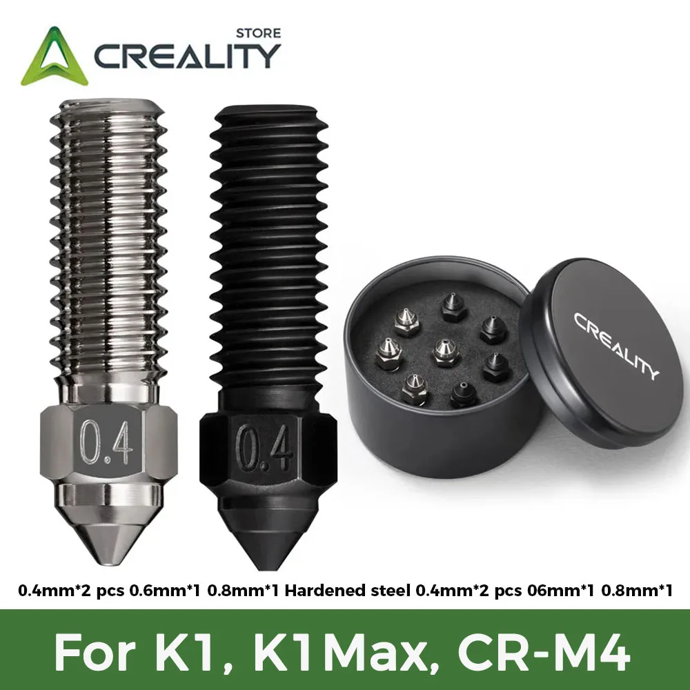 

Creality K1 Nozzle Kit 3D Printer Nozzles,High Thermal Conductivity High Flow for Creality K1,K1 MAX,Ender 3 V3 KE,CR-M4