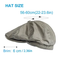 Washed Cotton Newsboy Cap Peaky Octagonal Hat Vintage Casual Cap Solid Berets Visor Gatsby Flat Ivy Hat 2