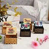 Classical solid wood painted music box naruto wooden hand crank music box music box tabletop ornament vintage music box 1
