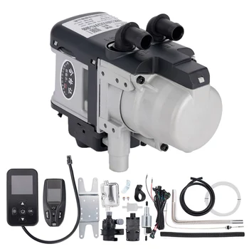 12V 6KW Diesel Fuel Liquid Heater Gasoline Preheater LCD Switch Silencer +Water Pump Parking Heating Device For Trucks Van Car 1