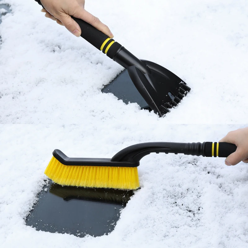 2 IN 1 Car Snow Scraper Sweeping Shovel for Winter with Handle Auto Cleaning Brush Ice Scraper Remover Auto Windshield Accessori