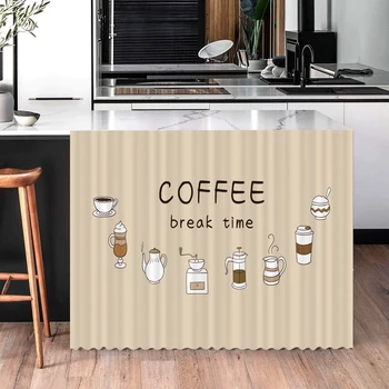 Cartoon Cucina Antipolvere Mezza Tenda autoadesiva per armadio Tenda per armadio da cucina Rivestimenti in tessuto Tende corte decorative 1