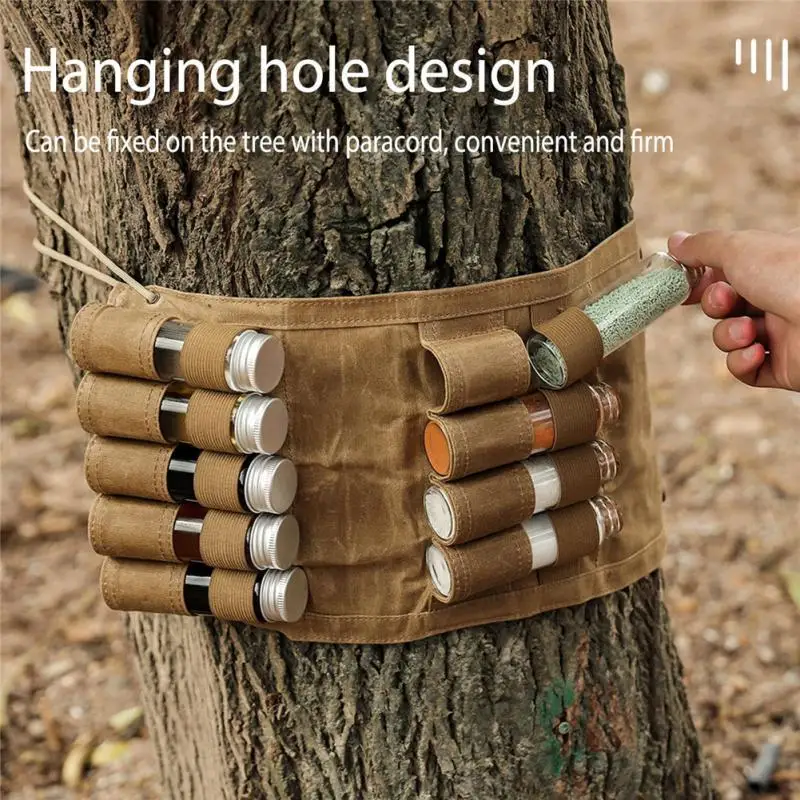 

Емкость для специй, сумка для хранения, держатель для бутылки для приправ, аксессуары для кемпинга, походов, кухни, посуды