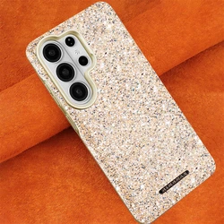 Glitter Bling Magnetic Attraction Electroplated Phone Case with Durable Bumper - Galaxy S23 Ultra (Titanium Gold)
