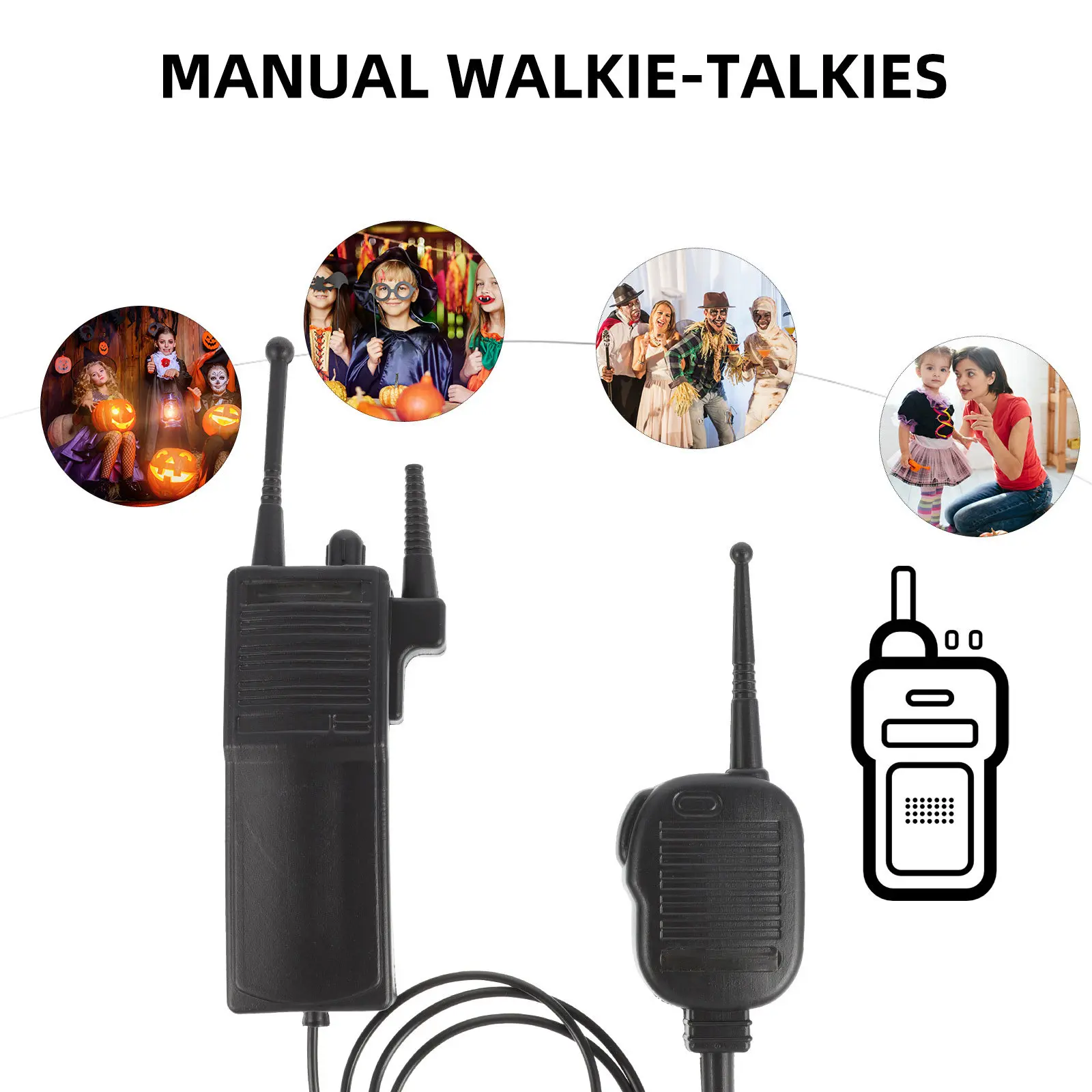 1 세트 할로윈 파티 게임 용품 가짜 인터폰 인공 워키 내구성 버클 디자인 트릭 소품 할로윈 소품