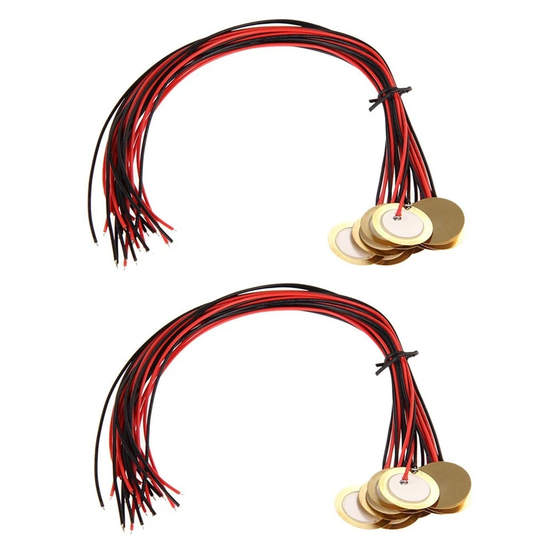 Piezo Discs 24Pcs 27Mm With Leads Mic Drum Trigger Acoustic Pickup CBG Guitar