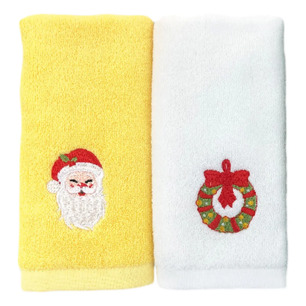 

Christmas Face Towel Luxury Cotton Christmas Pattern Towel Santa Claus Elk Face Washing Towel Cloth Gift Bathroom Access