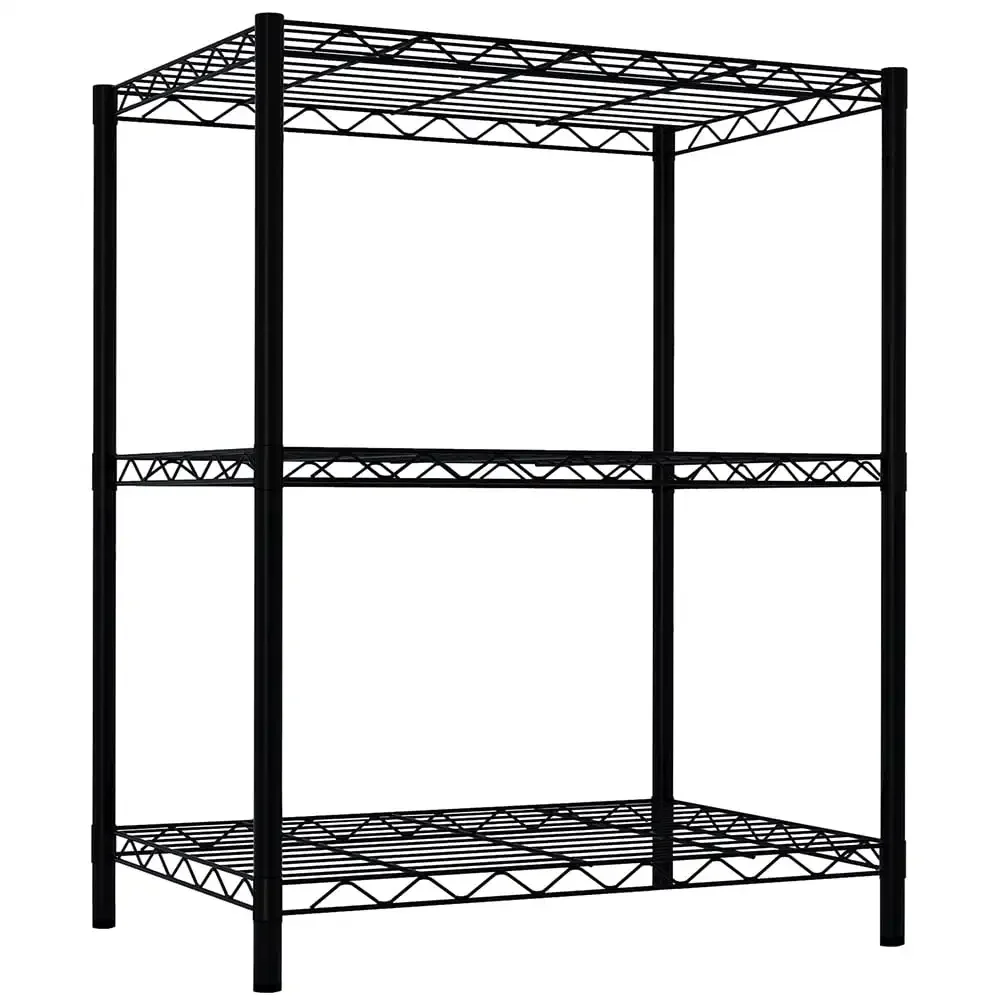 

3 Tier Steel Wire Multi-Purpose Free-Standing Heavy Duty Shelf, Black