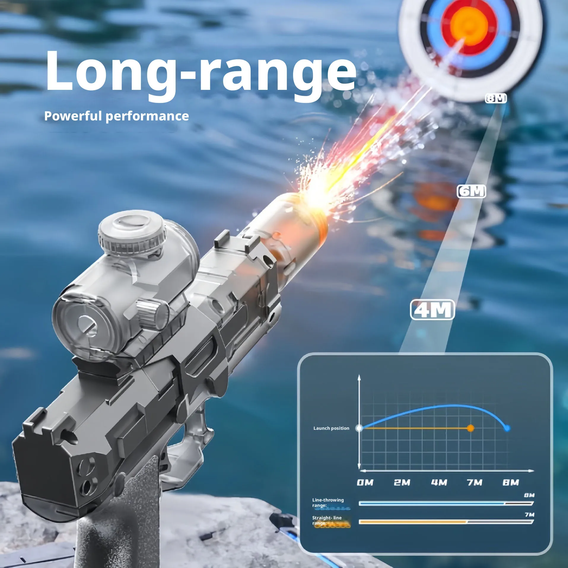 Electric Gun Absorbs Continuous Shooting, Lights With Auto Sensor Water Gun, Summer Outdoor Beach Pool Toy For Kids_voghion.com