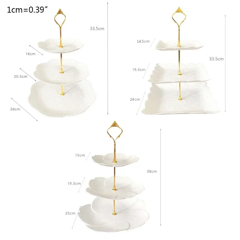 Detachable Cake Stand European Style 3 Tier Pastry Cupcake Fruit Plate Serving Dessert Holder Wedding Party Home Decor