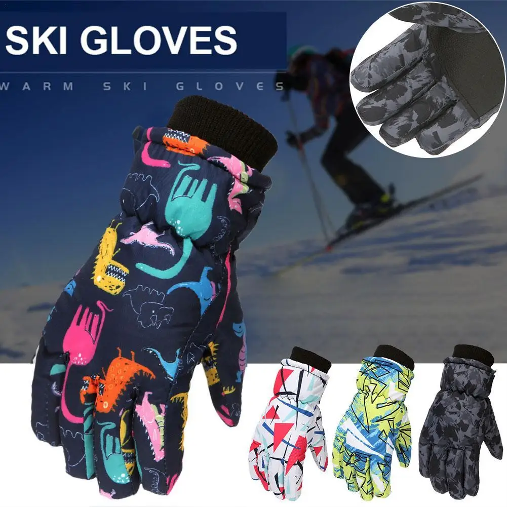 

Ski Winter Must Non-slip Thicken Warm Waterproof Children Ski Gloves Snow Mitten Windproof Winter Outdoor Kids Sports Gloves