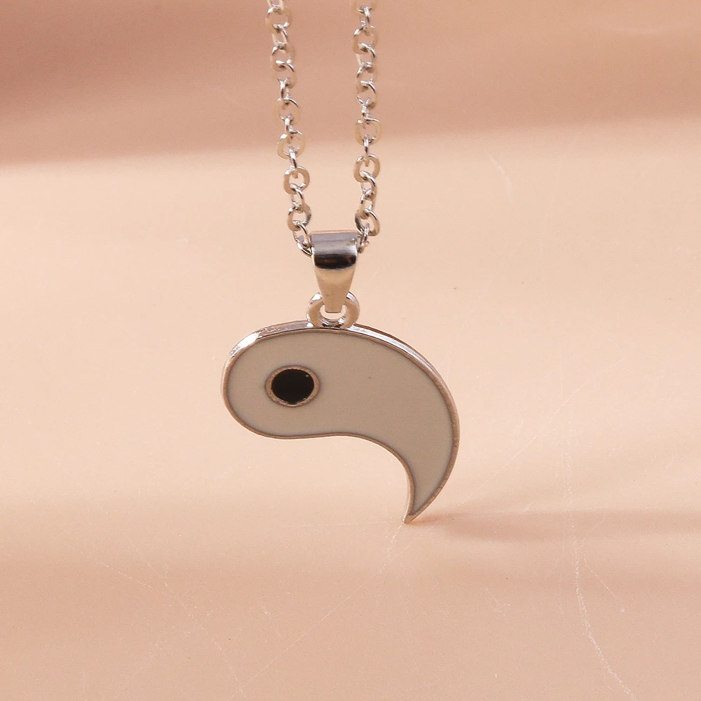 Aihua Hot Sell Smalto Yin Yang Tai Chi Collana per Donne Uomini Regalo di Compleanno Bff Migliori Amici Coppia Collana con Ciondolo Abbinato_voghion.com