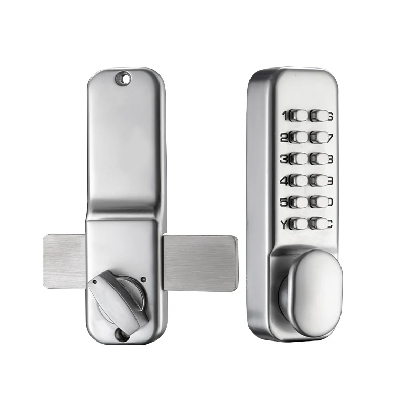 Outdoor Door Lock Waterproof Mechanical Lock Battery Free Code Lock Pushbutton Exterior Street Gate Lock