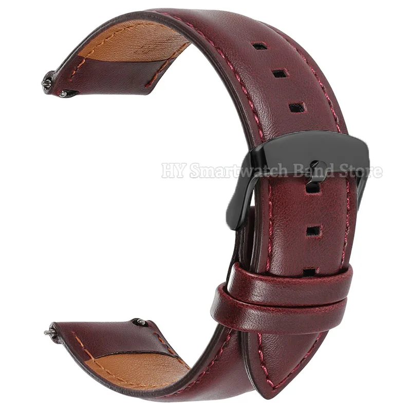 Vintage Brown Cowhide Leather Watch Band with Pin Buckle and Quick Release - Multiple Sizes Available