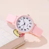 Minimalist style children's wristwatch casual simple black and white silicone student watch Clock 3