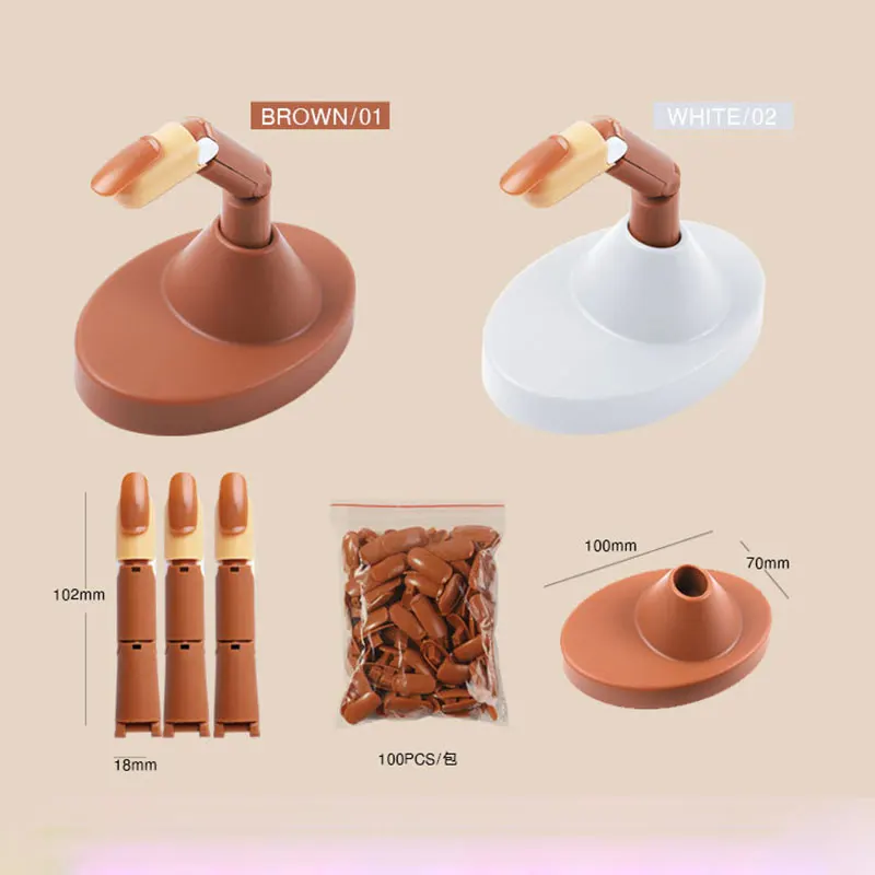 Modello di pratica per nail art a mano per addestramento delle unghie con base che mostra scaffale per manicure per principianti Sostituisci le punte delle dita Pezzo per unghie - immagine 3