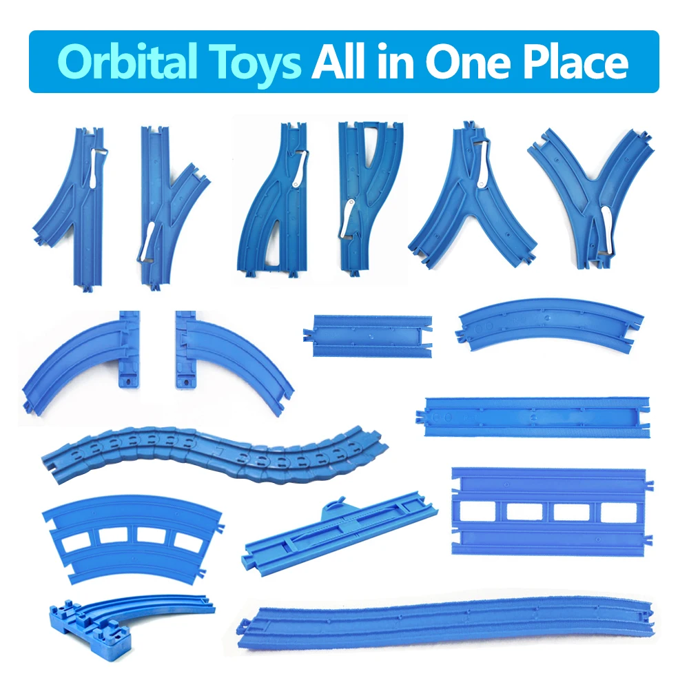 All Kinds of Plastic Rail Train Track Parts Accessories Curve/Straight/Block/Bridge Tracks Gift for Boy X2