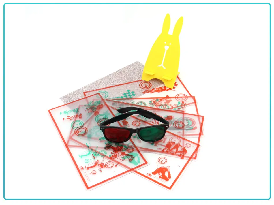 Fixed Red/Green Tranaglyph Vision Therapy Convergence Insufficiency Eye Training Device Stereo Training Cards Visual Correction