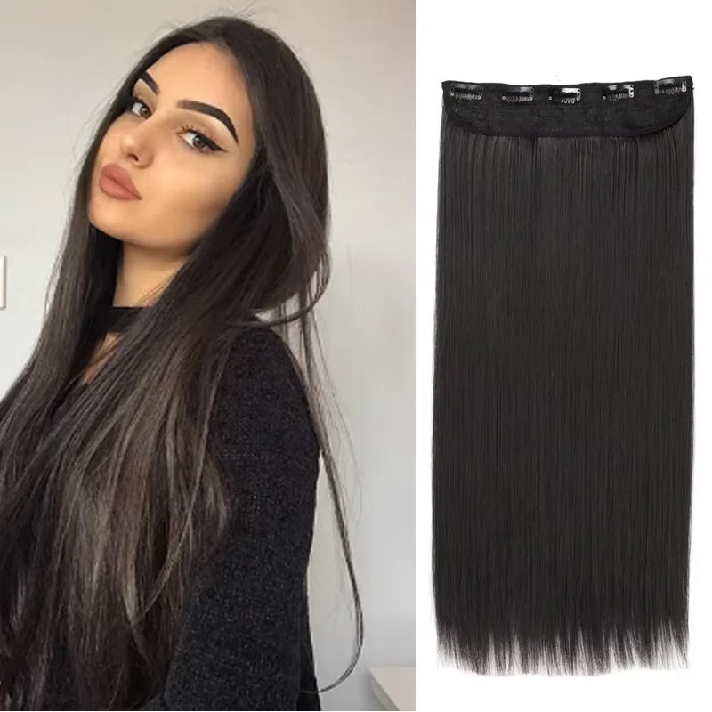 Clip In Human Hair Extensions Natural Black 100g/PC #1B Invisible Hair Extensions Real Human Hair Secret Extensions For Women
