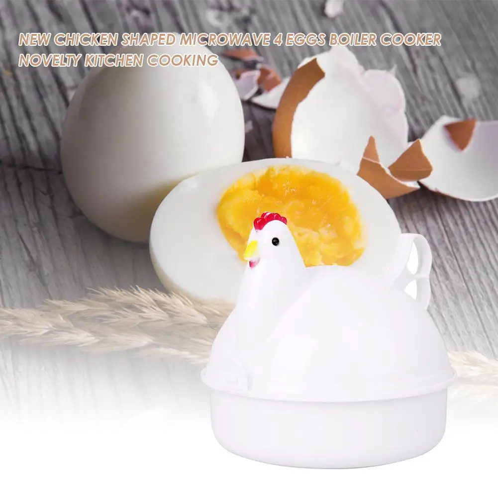 Chicken Shape Cooker Egg Poachers 4 Eggs Microwave Cooker Egg Poachers Stainless Steel Portable Cooking Appliances Cooker Tools